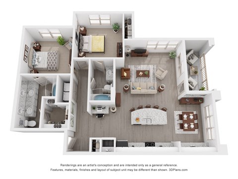 a 1 bedroom floorplan is shown in this illustration